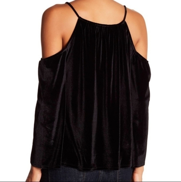 Laundry by Shelli Segal Black Velvet Velour Strappy Cold Shoulder Womens Size 6 - Picture 4 of 11